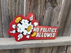 No Politics  Handmade American Traditional Tattoo Shop Sign