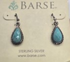 Signed Barse Turquoise 925 Sterling Silver Teardrop Earrings - Brand New  nwt 