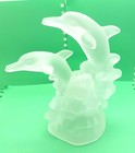 Vintage Frosted Glass Dolphin Ornament 90 s Y2k