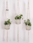      3 Pack  Large 41  Macrame Plant Hangers  Beaded   Tassel Boho Floral Decor