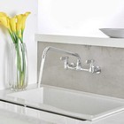 Commercial Kitchen Faucet 8 center Wall Mount 2handle Restaurant Sink Mixer Tap