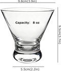 Martini Glasses Set Of 2 Crystal Clear W  Thick Base Stemless Cocktail Glasses