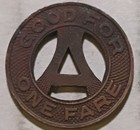 Auburn  New York - Auburn Bus Co  N y  One Fare Transit Token Ny 35 G