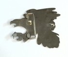 Belt Buckle American Eagle Silver Color With Abalone Inlay Vtg