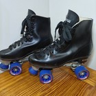 Chicago Roller Skates 405 Quad Rink Men Sz 10-women 11 Black Blue Wheels Lace Up