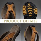 Men s Sandals Summer Beach Shoes Outdoor Leather Slippers Casual Flip Flops Size