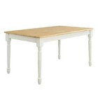 Solid Wood Dining Table Farmhouse Rectangular Country Kitchen White Natural New