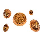 Lot Of 5 Vtg Copral Copper Wall Hanging Molds Portugal Fruit Tin Lined Cottage