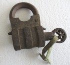 Antique Iron Padlock With Screw Key Rare And Unusual  