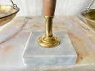 Vintage 1960s Japan Brass Balance Scale Eagle Marble Base Wood 13 5   