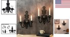 2-pack Gothic Wall Candle Holders - Unique Black Metal Sconces For Home Spirit