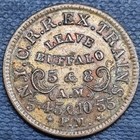 Civil War Token Ny C R R Ex Trains Leave Albany   Buffalo New York  100989