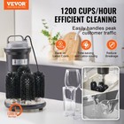 Vevor Electric Glass Washer 5-brush Bar Glass Cleaner 1200 Cups h For Wine Glass