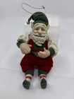 Christmas Elf Gnome Vtg New Ceramic Face   Hands Feet Figurine Ornament Santa