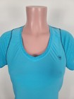 Ariat Tek Shirt Womens Large Blue V Neck Lighweight Stretch Usa Western Vent