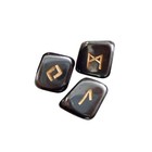 Hematite Rune Stone Set For Divination   Meditation W  Bag Lo Scarabeo
