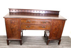 English Antique Mahogany Chippendale Sideboard Buffet Bar Cabinet W  Key Ornate