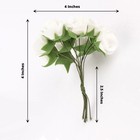 48 White Mini Roses 4  Foam Artificial Flowers Stems Party Wedding Diy Supplies