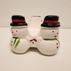 Vintage Christmas Snowman Candle Holder Made In Taiwan  Frosty Collectible