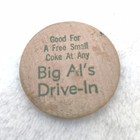 Vintage Wooden Nickel Free Coca Cola Als Diner