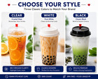 90mm Dome Sip Lids 1000 Count Bpa Free Pp Lids Clear White Black Bubble Tea Cups