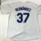 Teoscar Hernandez Signed Custom La Dodgers Xl Jersey W  Ws Champ Inscription Bas