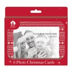 Christmas Cards 6 Pack Personalised Festive Photo Cards - Red And White