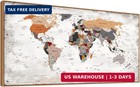 Large World Map Canvas Wall Art Framed Picture Office Home Decor 20x40 Inch