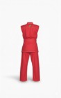 Red Sleeveless Karate Gi   Lightweight Martial Arts Uniform   With Free Belt