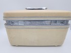 Samsonite Silhouette Vintage Cream Train Makeup Case With Key Vanity Mirror
