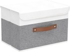 Storage Boxes With Lids  Linen Fabric Bin  Cube Organizer Basket  Washable An   