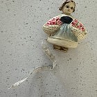 Antique Tape Measure Woman With Flowers Celluloid Figural