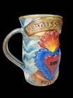 2000 Renaissance Festival Always Azul Pottery Flaming Heart Beer Mug Cup 