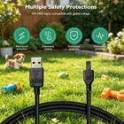 4 Ft Usb Charger Cable For Petsafe Wireless   In-ground Fence Receiver Black