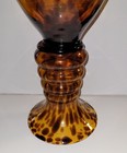Vintage Leopard Print Glass Vase Candle Votive Tall 19 x6 