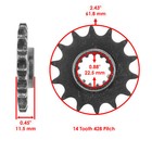 Front Drive Chain Sprocket For Suzuki Dr-z125 dr-z125l 2003-2009 12-19 21-22
