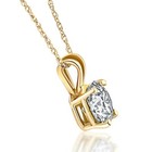 1 4 - 2 Ct T w  Natural Diamond Solitaire Pendant In 14k White Or Yellow Gold
