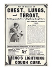 1912 Veno s Lightning Cure Remedy Antique Print Ad Medical Pharmacy
