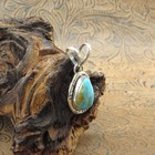 Turquoise Hand Stamped Sterling Silver Navajo Pendant