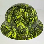 Full Brim Hard Hat Custom Hydro Dipped     Lime Color Joker Deck Stacked