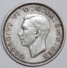 Great Britain 1939 Shilling  Lion   George Vi  Silver-   Foreign Coin  23 5mm