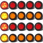 20pcs Red Amber Round 2 Inch Led Marker Lights For Trailer