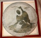 Inuit Hand Carved Hard Stone Plate Plaque  Eskimo Singed Siku Vtg Mid Century 7   