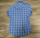 Wrangler Western Shirt Blue red Plaid Long Sleeve Pearl Snap Button-up Small