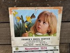 Vintage 1974 Advertising Calendar Turners Mobil Service 