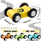 Wooden Car Ramp Racer Toy Vehicle Set Race Track With 6 Mini Cars Party Favors