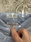 Vintage 70s 80s Men   s Oxford Striped Blue Dress Shirt Men   s M Brand New