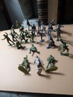 Vintage Marx Army Men Lot Of Wwii Soldiers Green And Grey Plastic 1960s Cool  