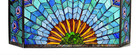 Peacock Tail Feather Tiffany-style 3-panel Stained Glass Fireplace Screen