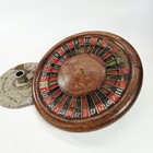 Antique Roulette Gambling Wheel 11  Hardwood Not Signed - For Display Or Restore